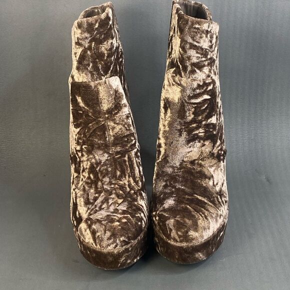 GIANNI BINI Didier Velvet Platform Block Heel Booties Size 7.5 new - Picture 4 of 11